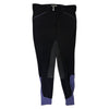 Dover Saddlery Wellesley Classic Piped Knee-Patch Breech in Black/Purple