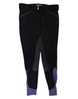 Dover Saddlery Wellesley Classic Piped Knee-Patch Breech in Black/Purple