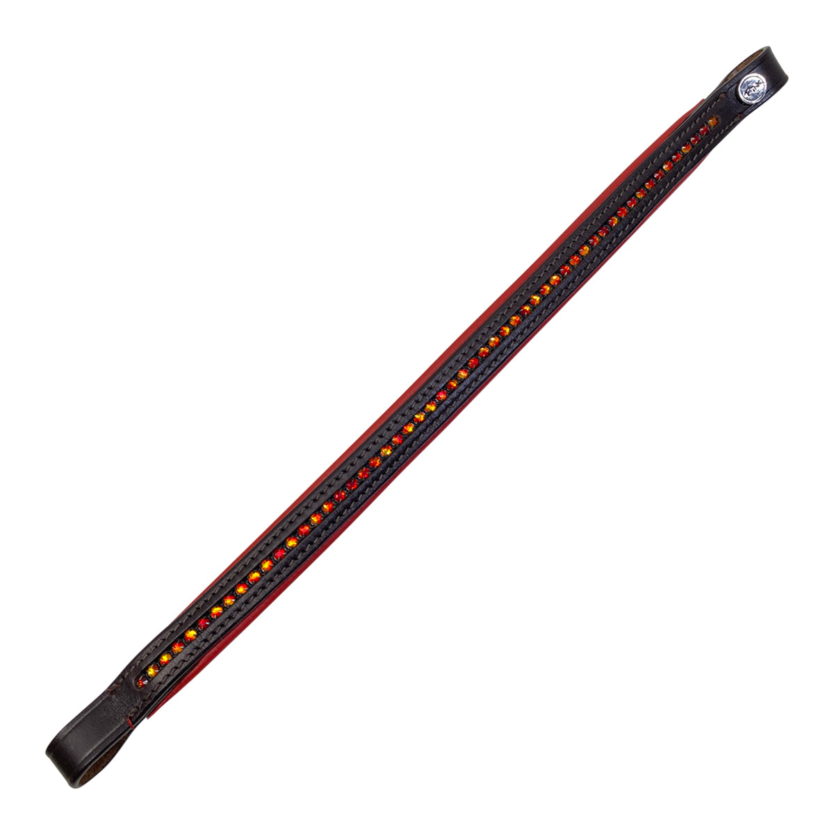 Pink Equine Custom Swarovski Crystal Browband in Brown w/Fire Opal