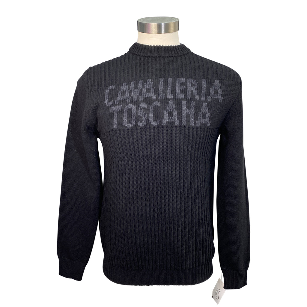 Cavalleria Toscana Crew Neck Rib Stitch Sweater in Black - Men's Medium