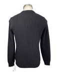 Cavalleria Toscana Crew Neck Rib Stitch Sweater in Black - Men's Medium