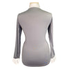 Back of Hadley Performance Bib Front Long Sleeve Show Shirt in Grey / White