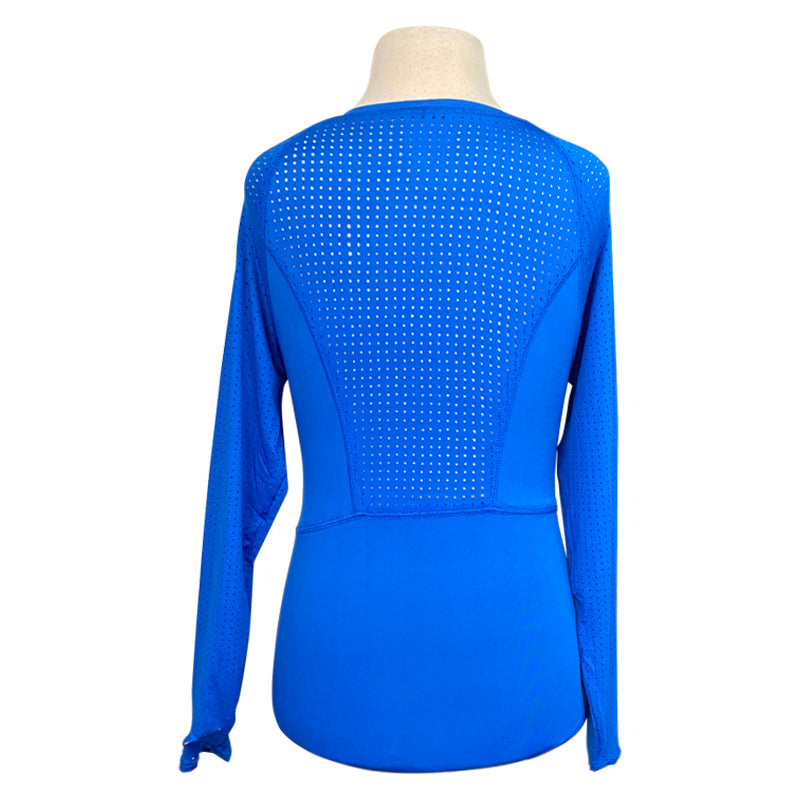 Back of Dover Girls Long Sleeve Tech Tee in Blue Leap