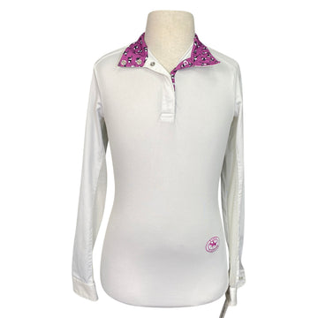 Front of Essex Classics 'Talent Yarn' Show Shirt in White/Pandas - Children's Large