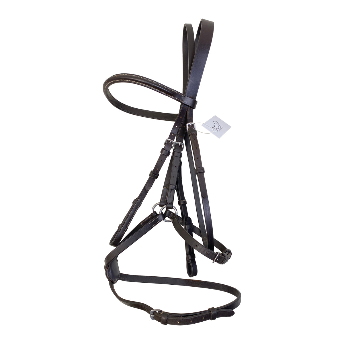 Plymouth Figure 8 Bridle By SmartPak w/ Rubber Reins in Chocolate Brown