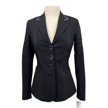 Equiline 'X-Cool Contemporary' Show Coat in Black/White Piping