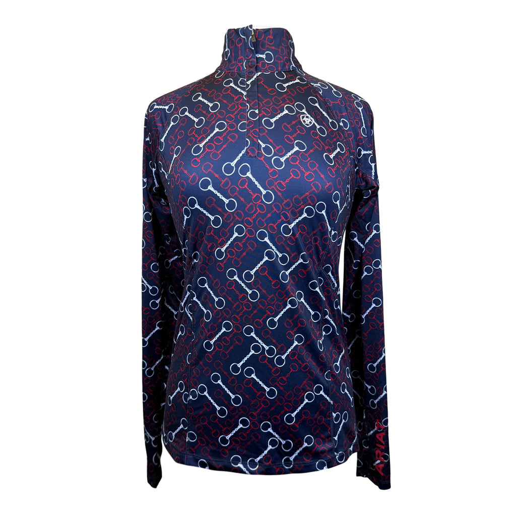 Ariat 'Lowell 2.0' 1/4 Zip Shirt in Navy/Red &amp; White Bits