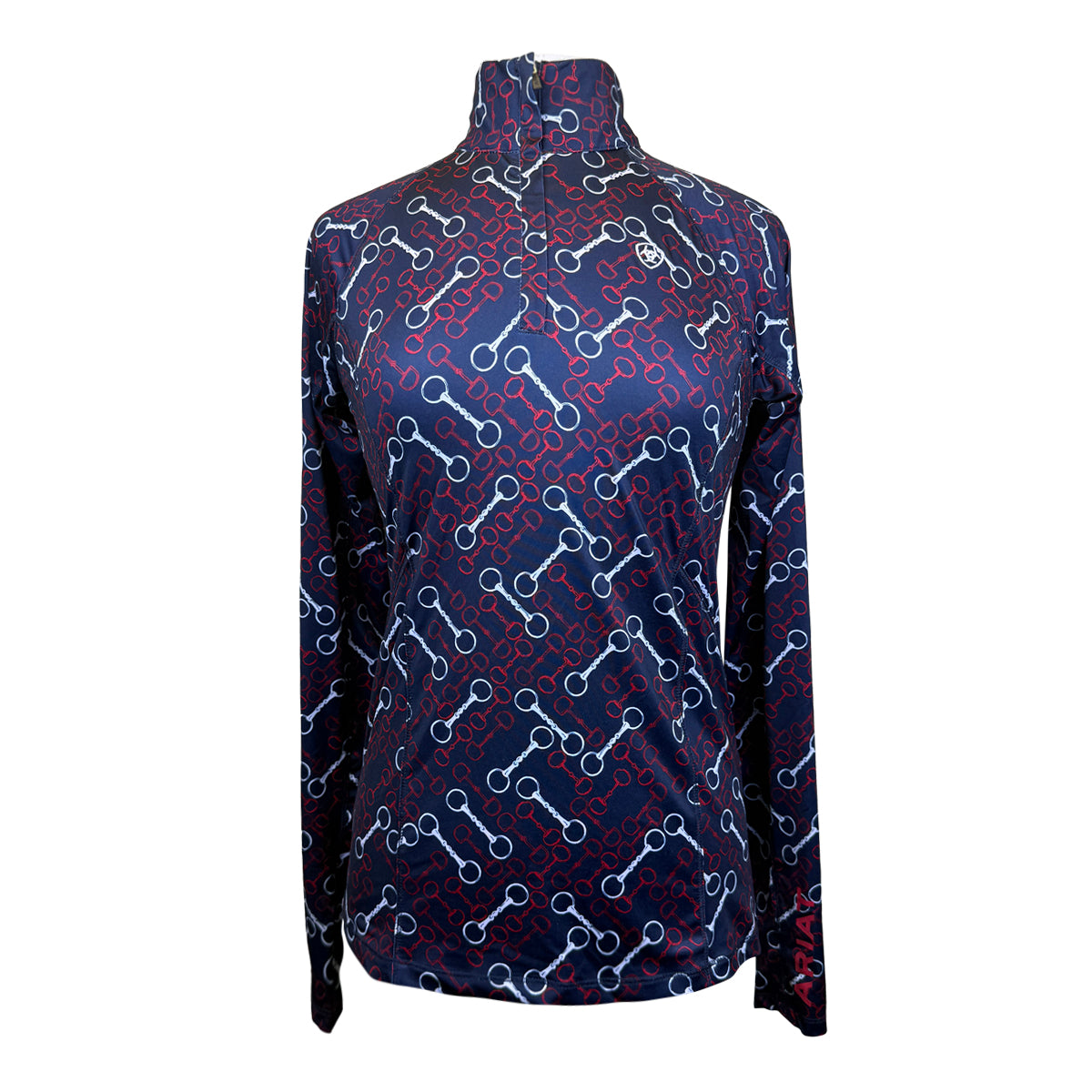 Ariat 'Lowell 2.0' 1/4 Zip Shirt in Navy/Red &amp;amp; White Bits