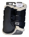 Eskadron Faux Fur Mesh Tendon Boots in Black - XL