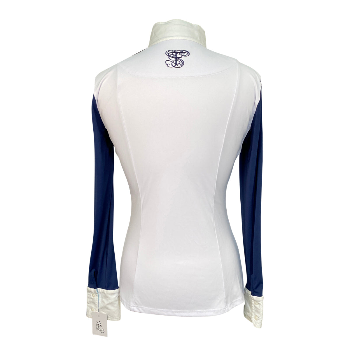 Le Fash 'Paulo Alto' Long Sleeve Tech Shirt in White/Navy