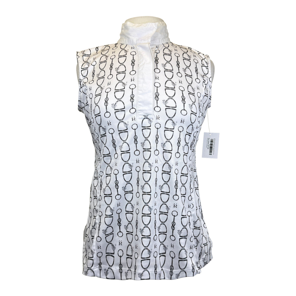 Ronner Sleeveless Sport Polo in White/Black Bits &amp; Stirrups
