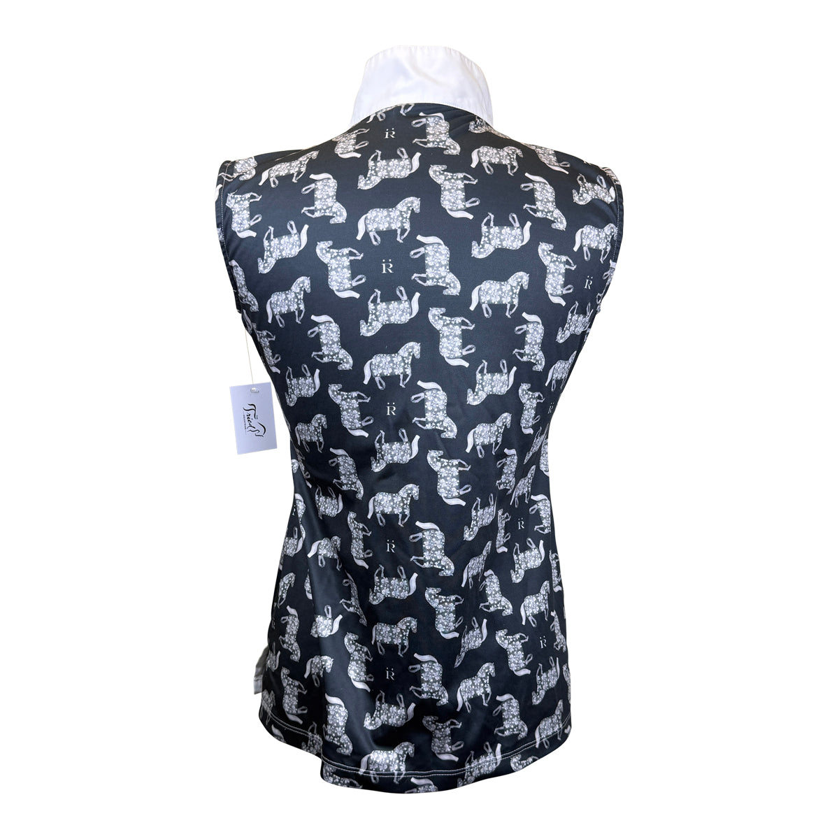 Ronner Sleeveless Sport Polo in Grey w Horses