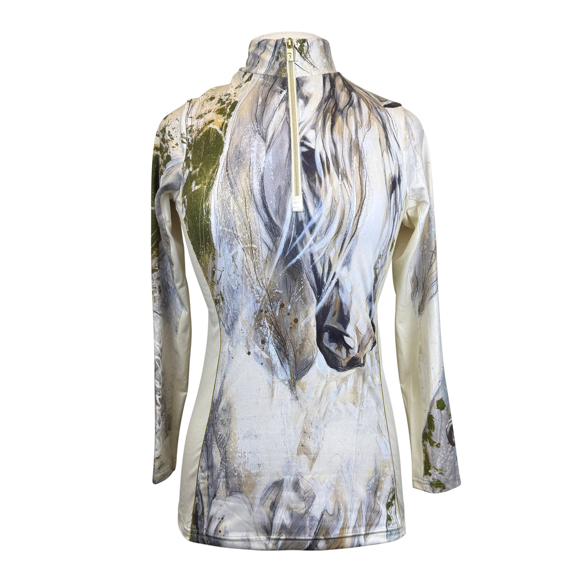 Arista Equestrian 'Brio-Tek' 1/4 Zip Shirt in Watercolor Horse