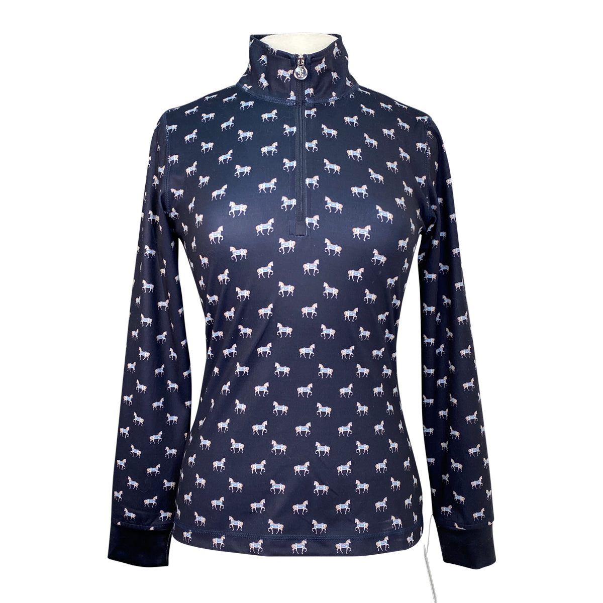 PS of Sweden &#39;Eloise&#39; Long Sleeve in Navy Horse Design - Women&#39;s Medium