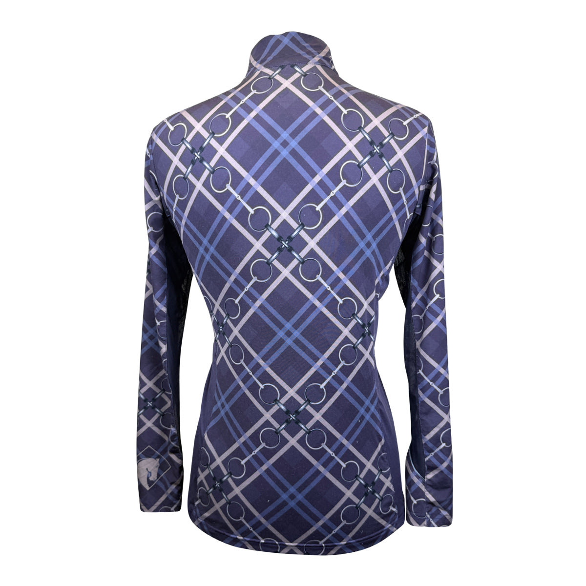 Arista Equestrian 'Brio-Tek' 1/4 Zip Shirt in Purple Plaid/Bits