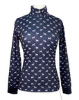 PS of Sweden 'Eloise' Long Sleeve in Navy Horse Design - Women's Medium