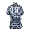 Kerrits Ice Fil Short Sleeve Shirt in Blue Squares &amp; Horses