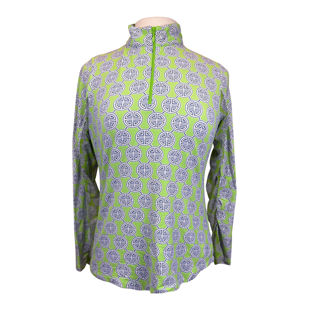 IBKUL Long Sleeve Shirt in Green/Blue