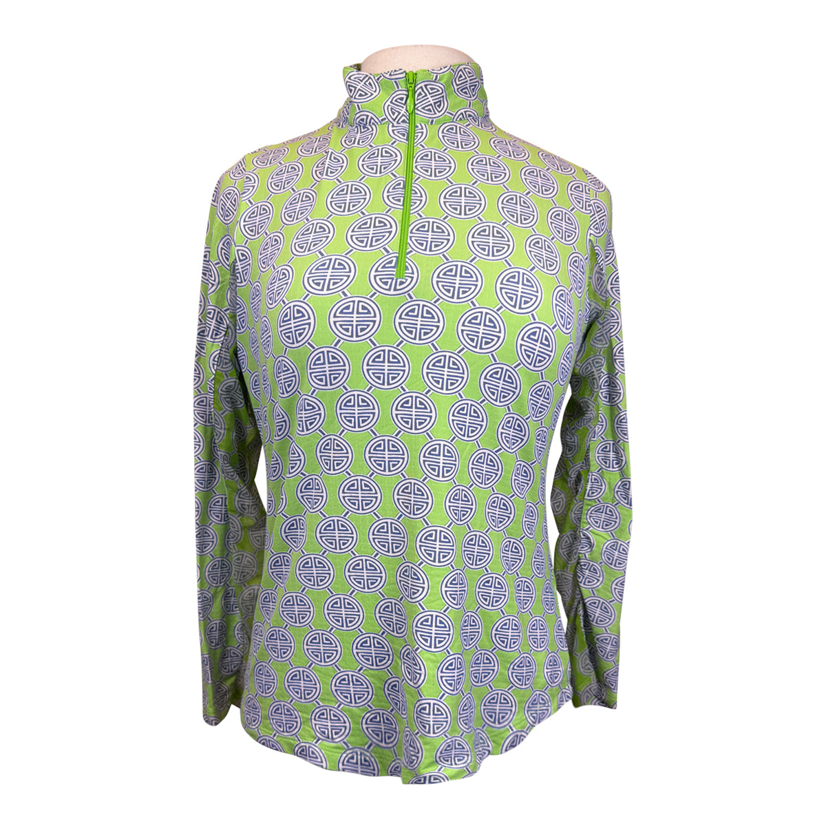 IBKUL Long Sleeve Shirt in Green/Blue