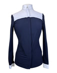 Cavalleria Toscana Perforated Competition Shirt in Navy/White