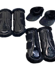 Amare Brush/Bell Boot Set in Black Sparkle