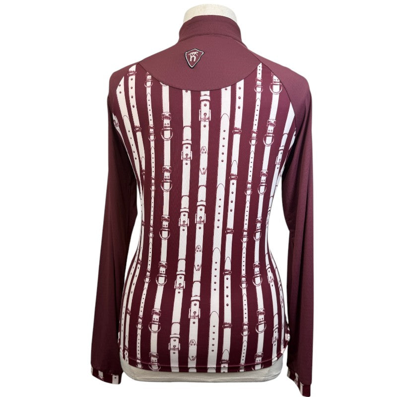 Novella Equestrian 'The Beni' Sun Shirt  in Burgundy Tack