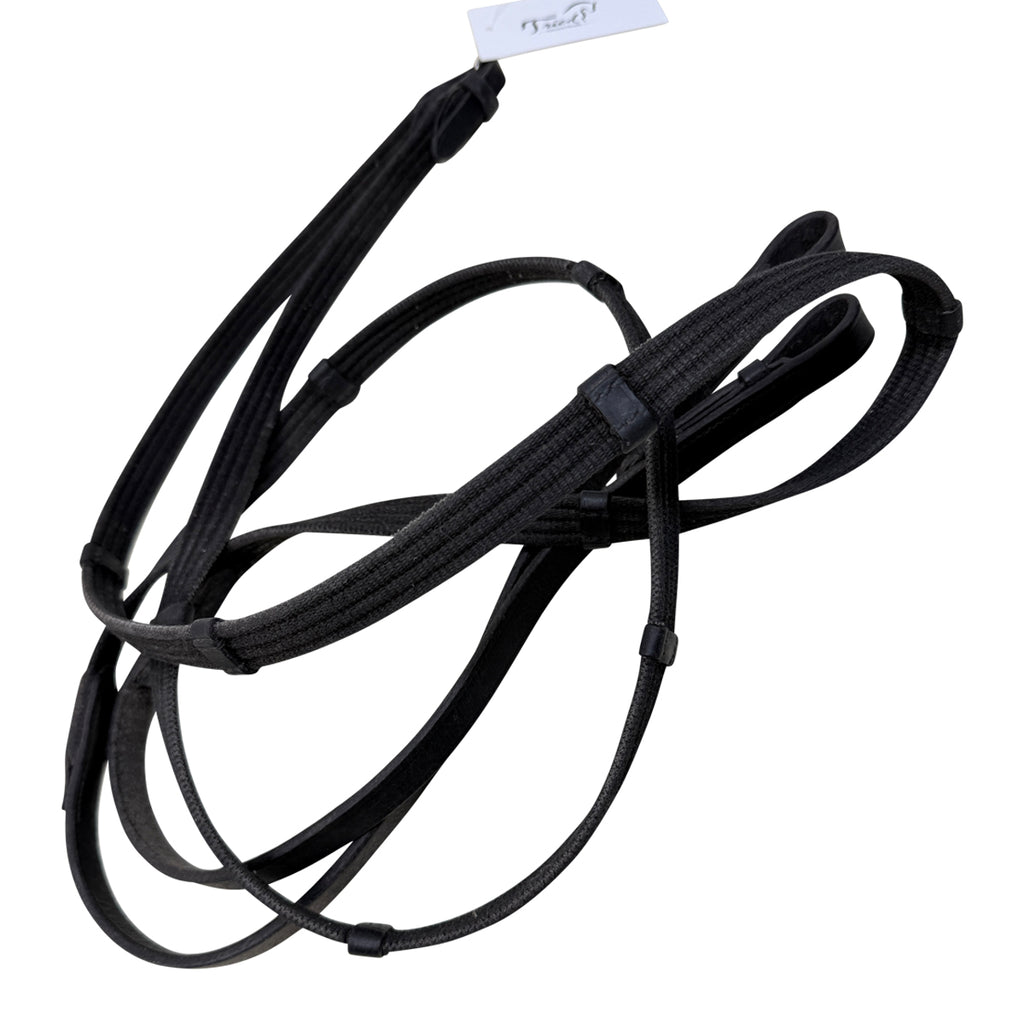Black Webbed Reins w/Stops in Black