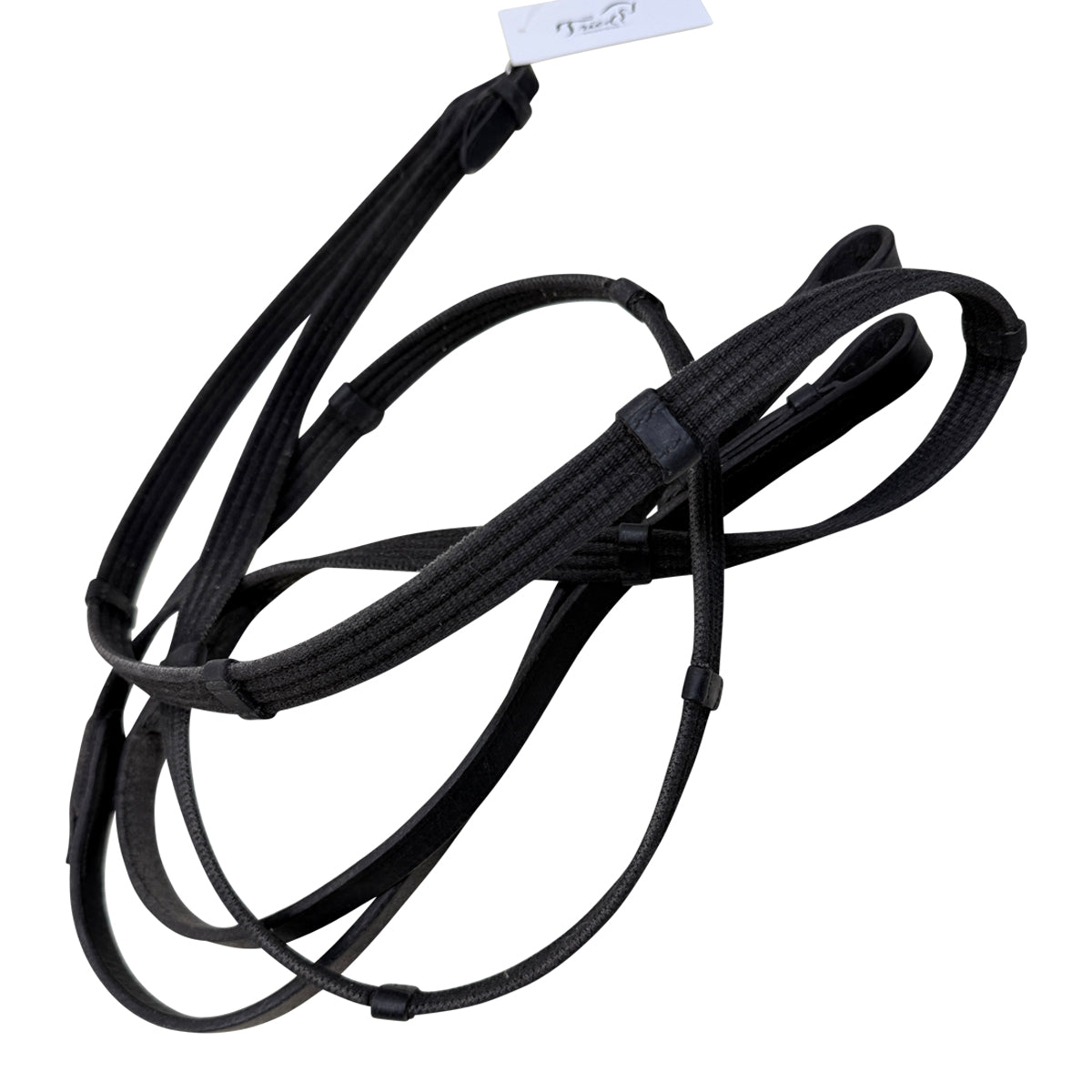 Black Webbed Reins w/Stops in Black