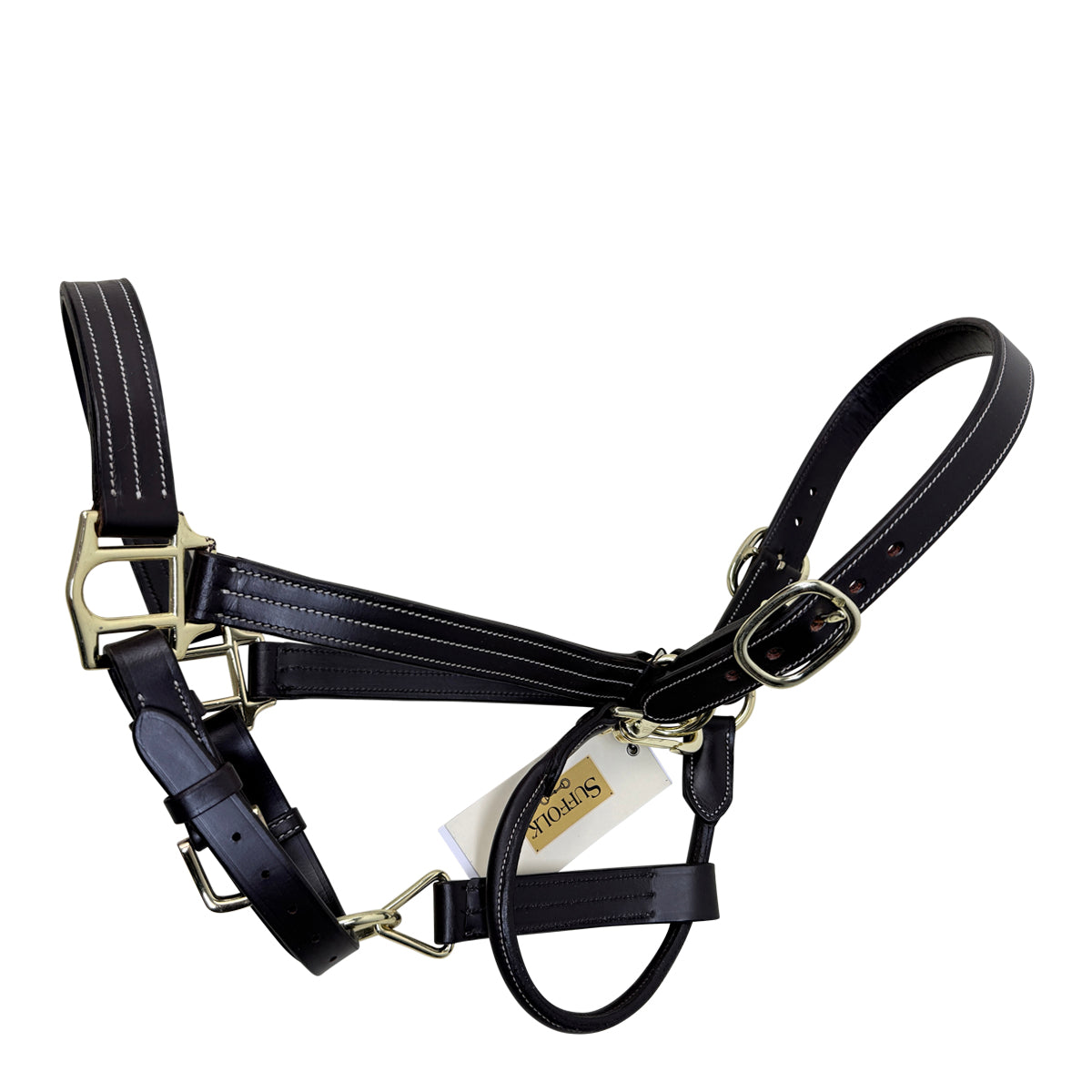 Suffolk by Dover Triple-Stitched Leather Halter in Havana