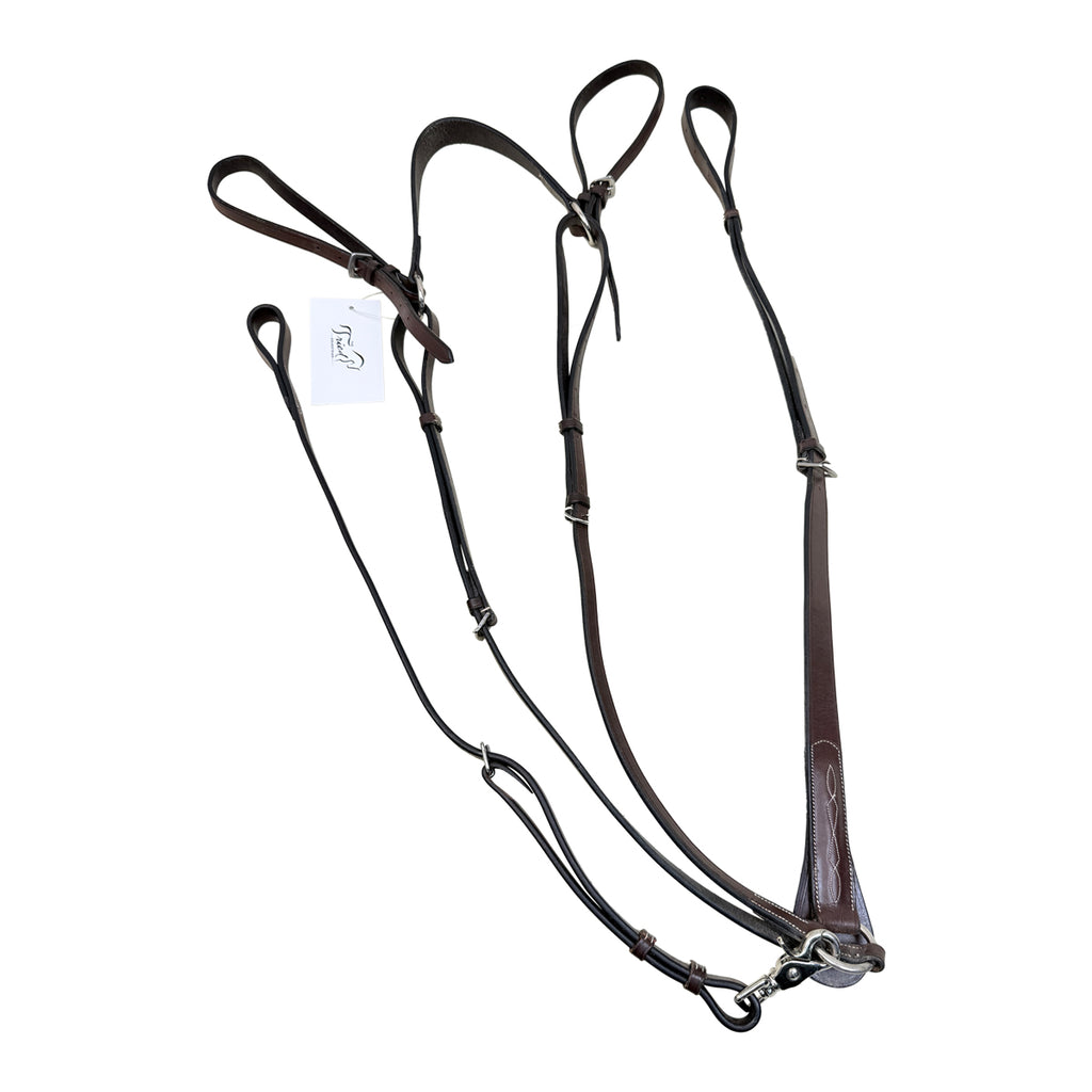 Leather Breastplate with Standing Martingale Attachment in Brown