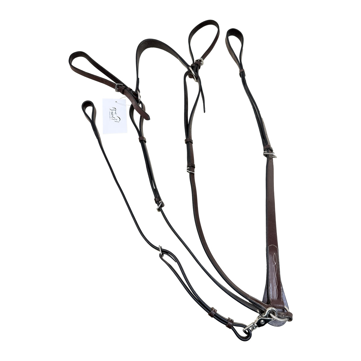 Leather Breastplate with Standing Martingale Attachment in Brown