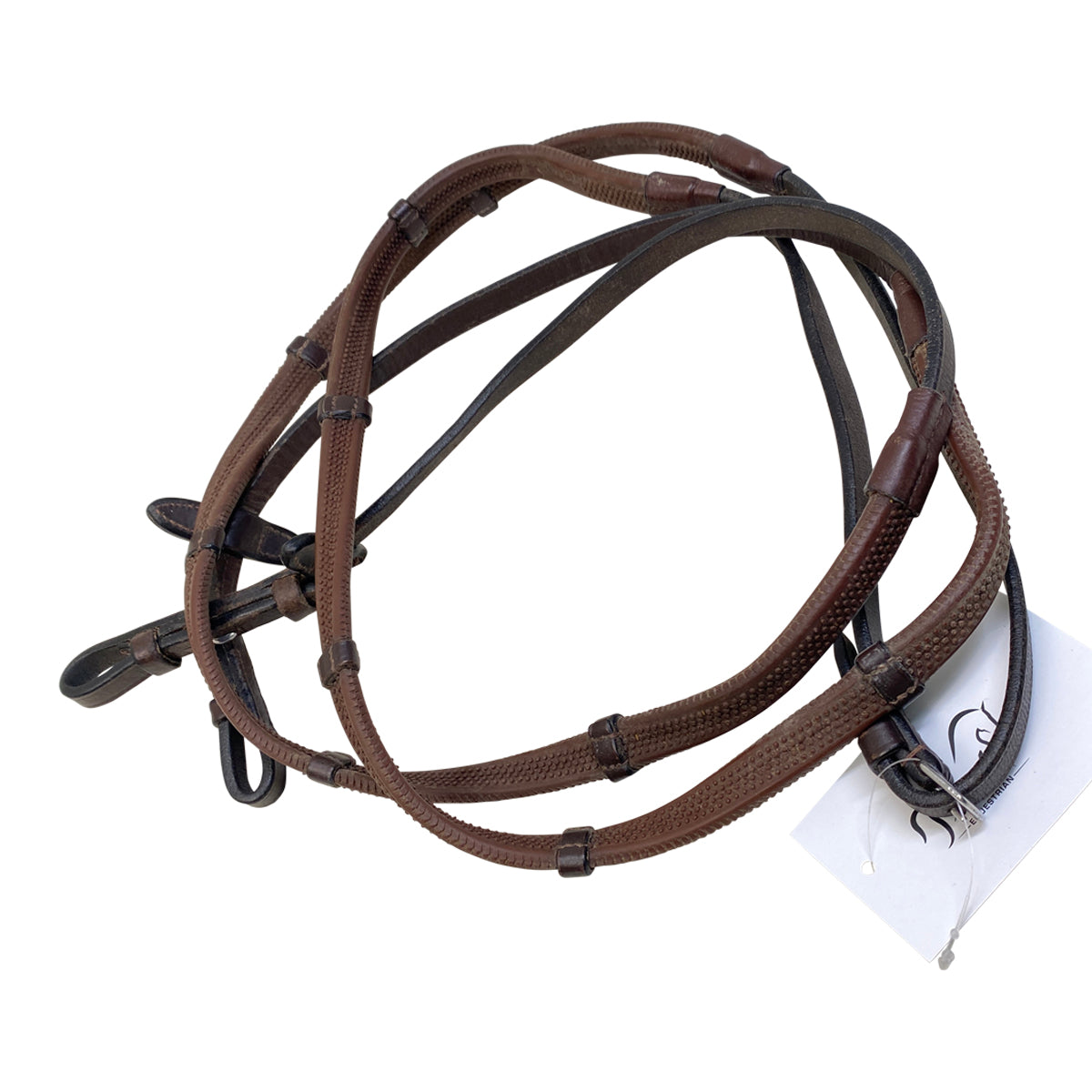 Thin Pebble Rubber Reins in Brown