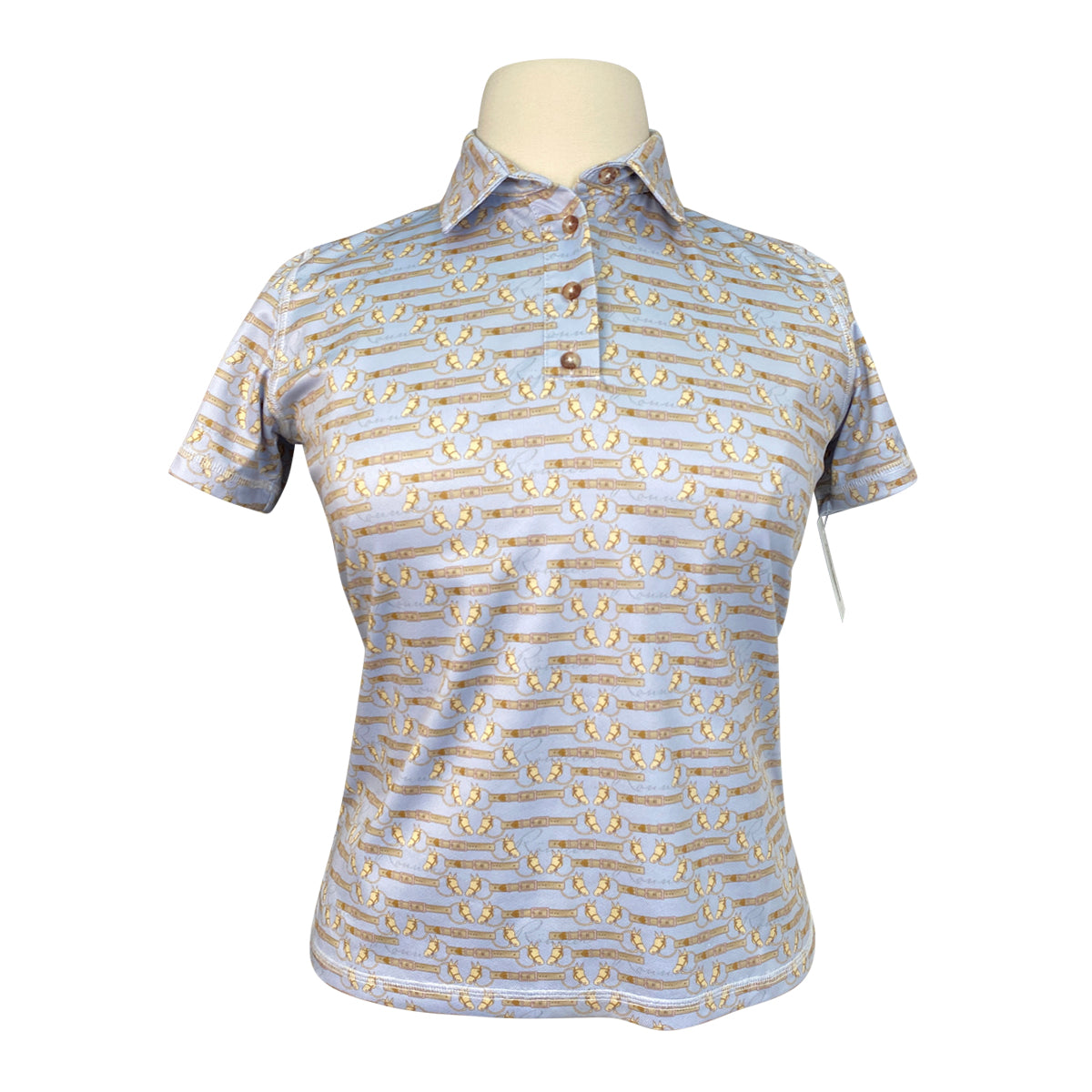Ronner Shirred Sleeve Sport Polo in Horse Heads/Belts