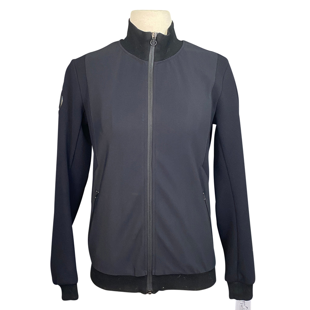 Front of Cavalleria Toscana Stretch Bomber Jacket in Black - Women's Medium