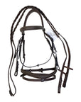 Henri de Rivel Pro Mono Crown Bridle w/Flash & Laced Reins in Brown
