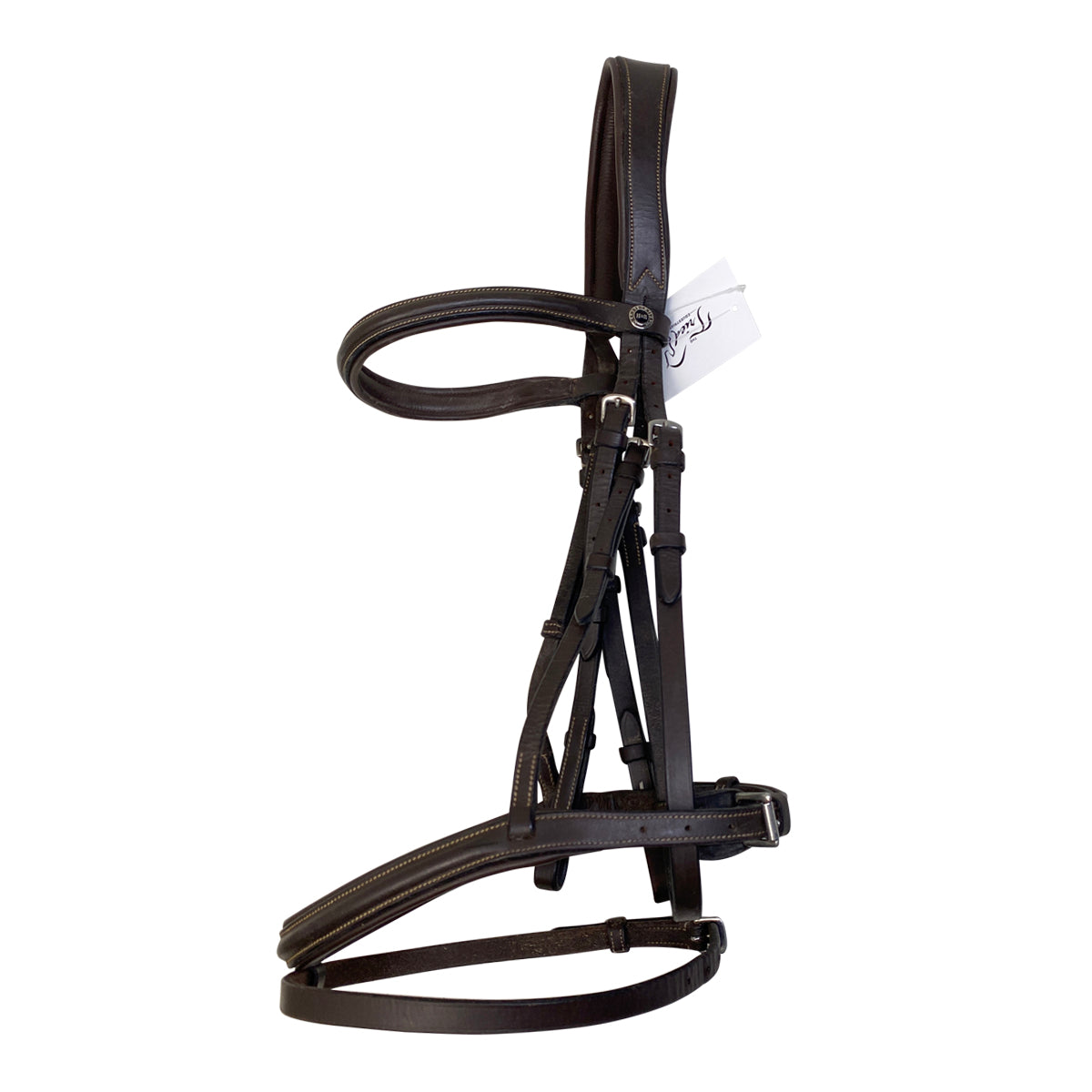 Henri de Rivel Pro Mono Crown Bridle w/Flash & Laced Reins in Brown