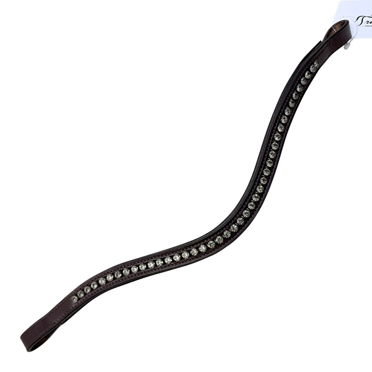 Curved Crystal Browband in Brown/Clear Crystals - 17&quot;