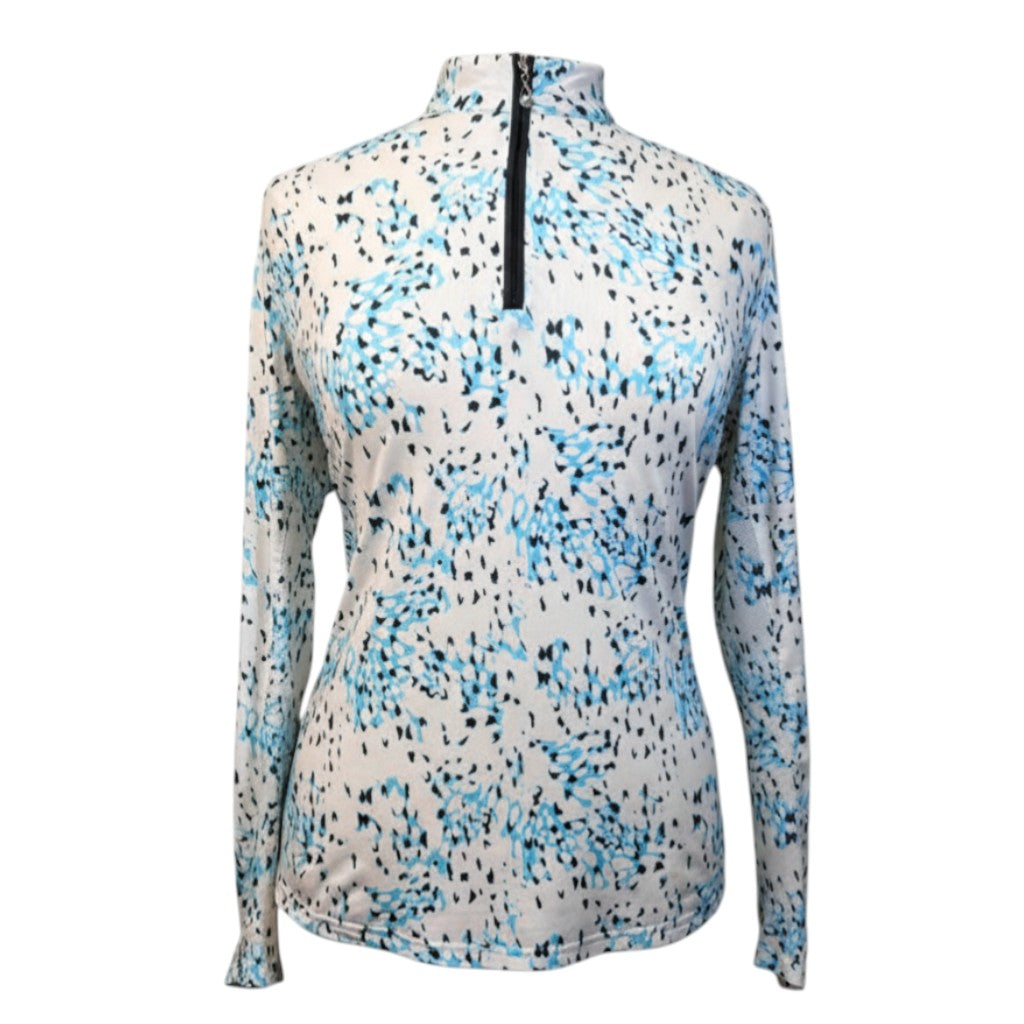 SanSoleil Sun Shirt in Blue/White Dalmatian