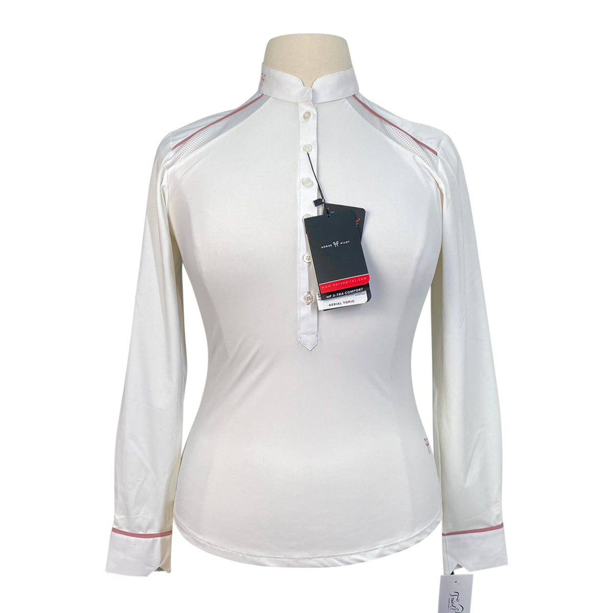 Horse Pilot 'Aerial' Show Shirt in White w/Pink