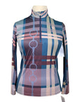 Arista 1/2 Zip Long Sleeve Shirt in Blue Plaid Bits