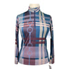 Arista 1/2 Zip Long Sleeve Shirt in Blue Plaid Bits - Women's XL
