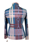 Arista 1/2 Zip Long Sleeve Shirt in Blue Plaid Bits