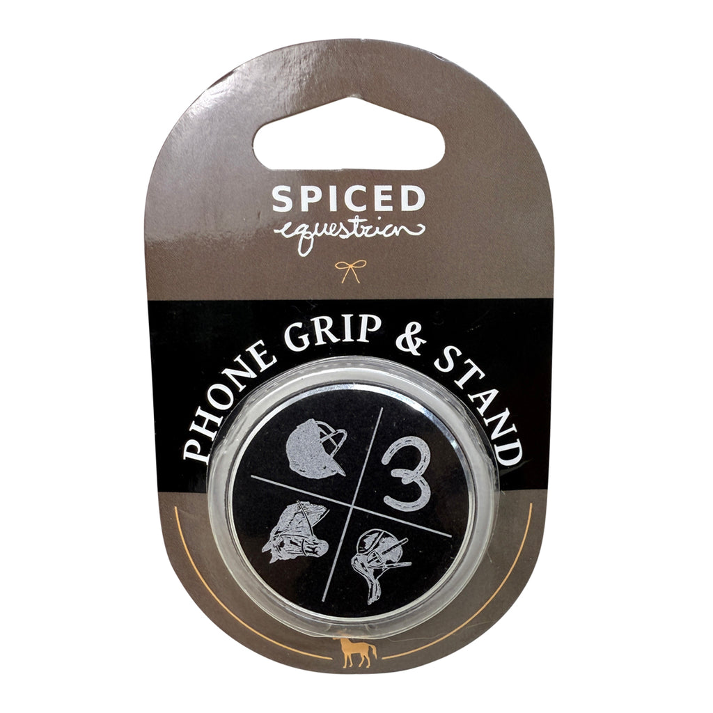 Spiced Equestrian Vintage Rider Phone Grip in Black - One Size