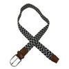 Braided Elastic Belt in Grey/Black