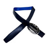 Euro-Star Reversible Leather Belt in Navy/Royal Blue