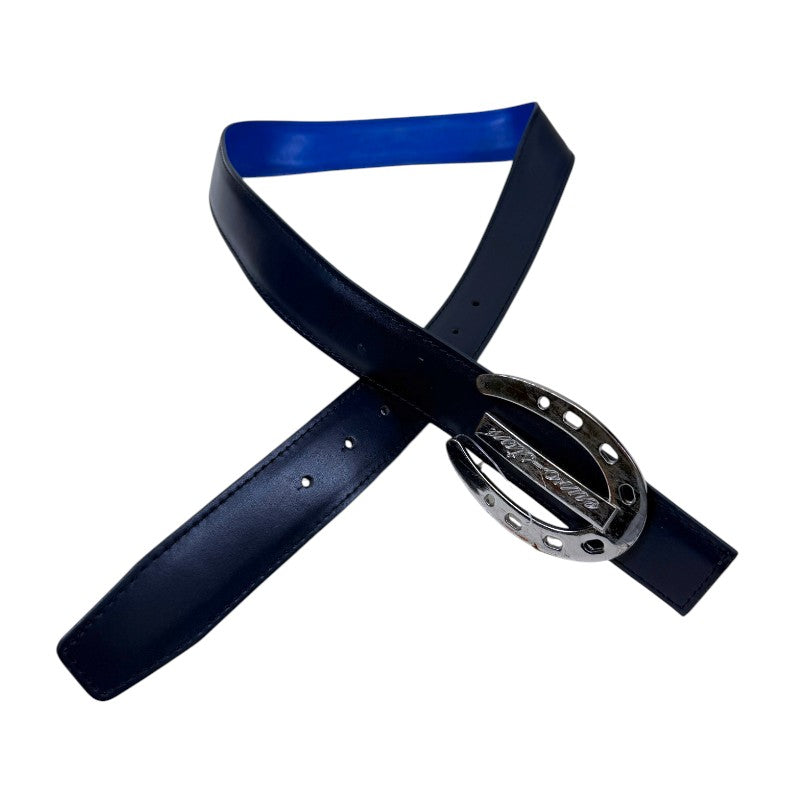 Euro-Star Reversible Leather Belt in Navy/Royal Blue