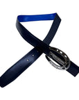 Euro-Star Reversible Leather Belt in Navy/Royal Blue
