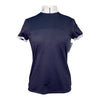 Cavalleria Toscana Front Zip Polo Shirt in Black with White Collar