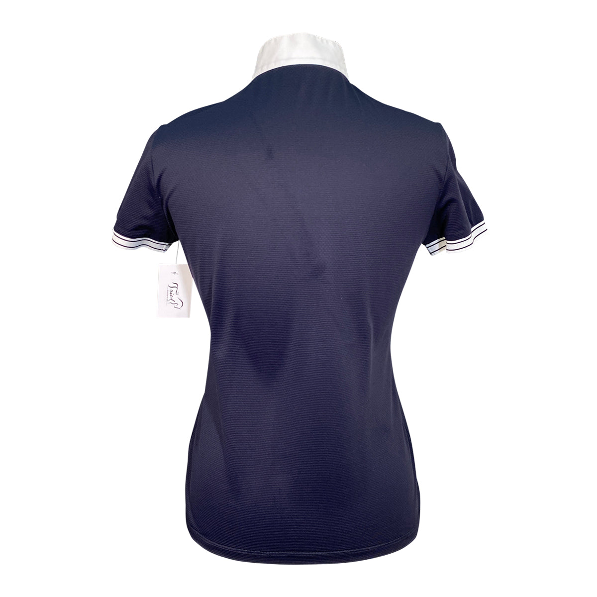 Cavalleria Toscana Front Zip Polo Shirt in Black with White Collar