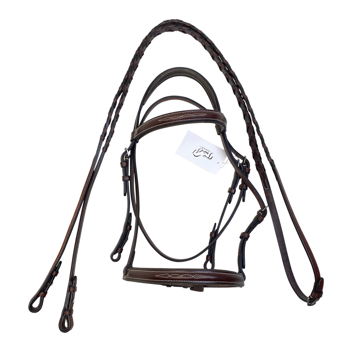 KL Select Red Barn 'Sovereign' Bridle w/Laced Reins in Brown